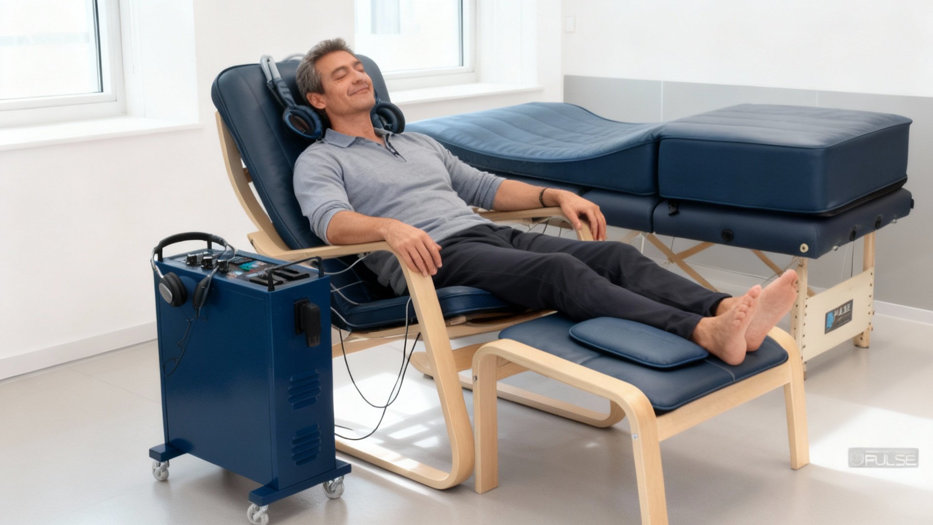 Patient receiving PEMF Therapy electromagnetic field treatment